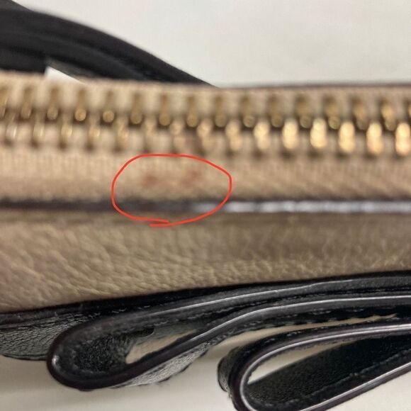 KATE SPADE Villabella Avenue Celina Leather Crossbody Bow Bag Tan & Black - Picture 3 of 12